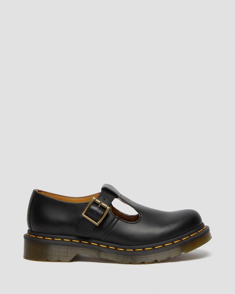 Zapatos Mary Jane Dr Martens Polley Smooth Cuero Mary Janes Mujer Negros | MX 454QMA